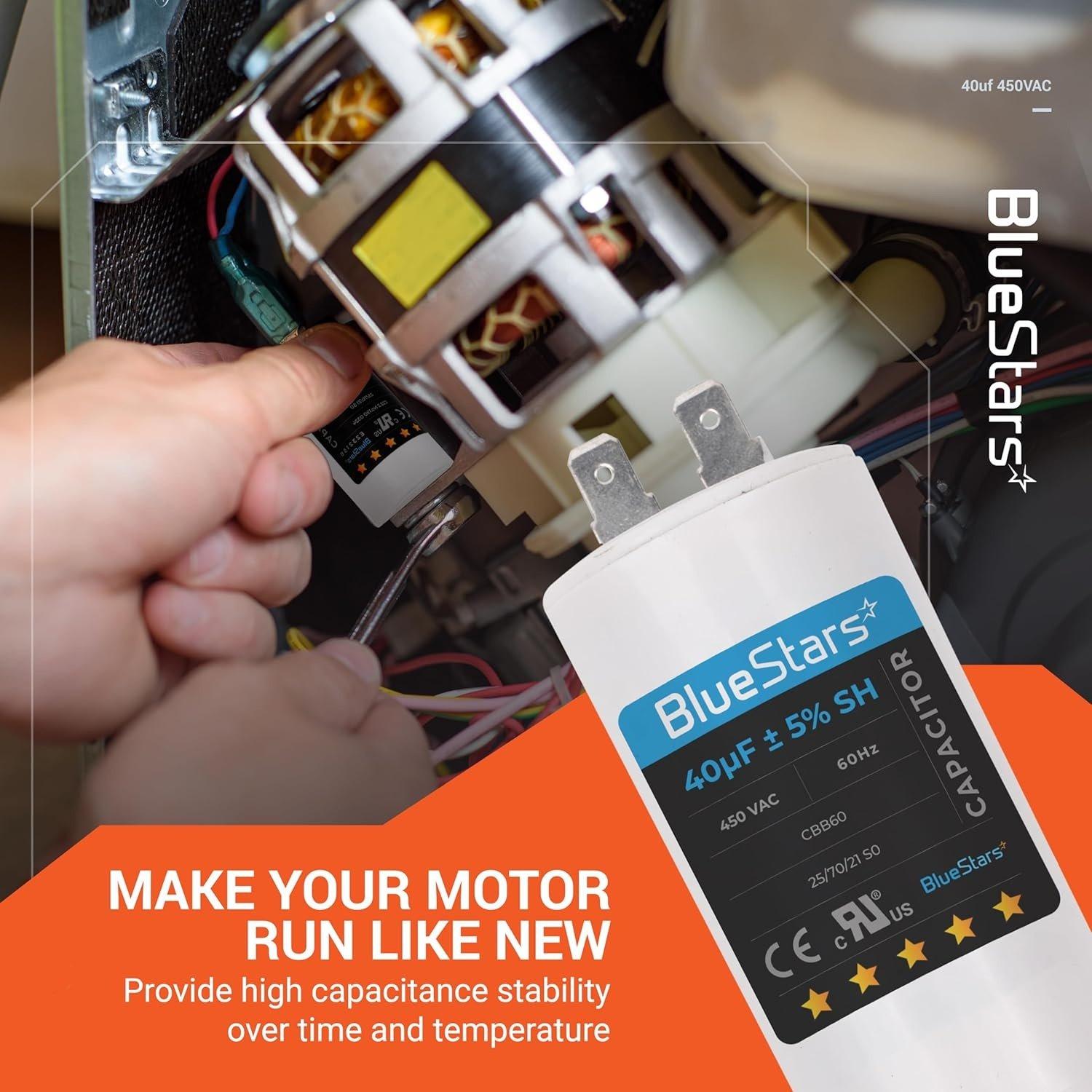 [Lifetime Warranty] 40 uF MFD 450 VAC CBB60 50/60 Hz Run Capacitor with Screw - Fits AC Motors, Electric Motors, Water Pumps image 2