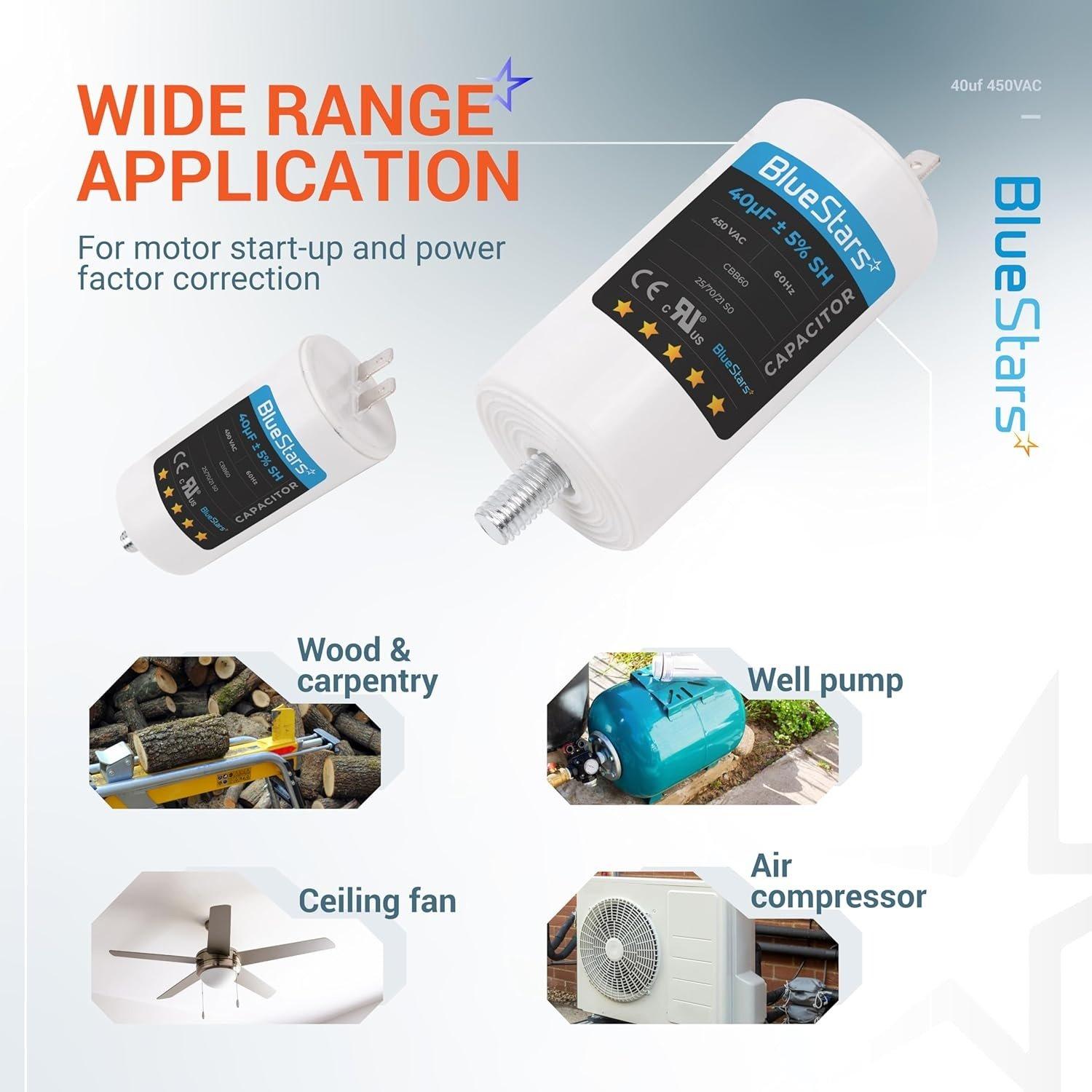 [Lifetime Warranty] 40 uF MFD 450 VAC CBB60 50/60 Hz Run Capacitor with Screw - Fits AC Motors, Electric Motors, Water Pumps image 6