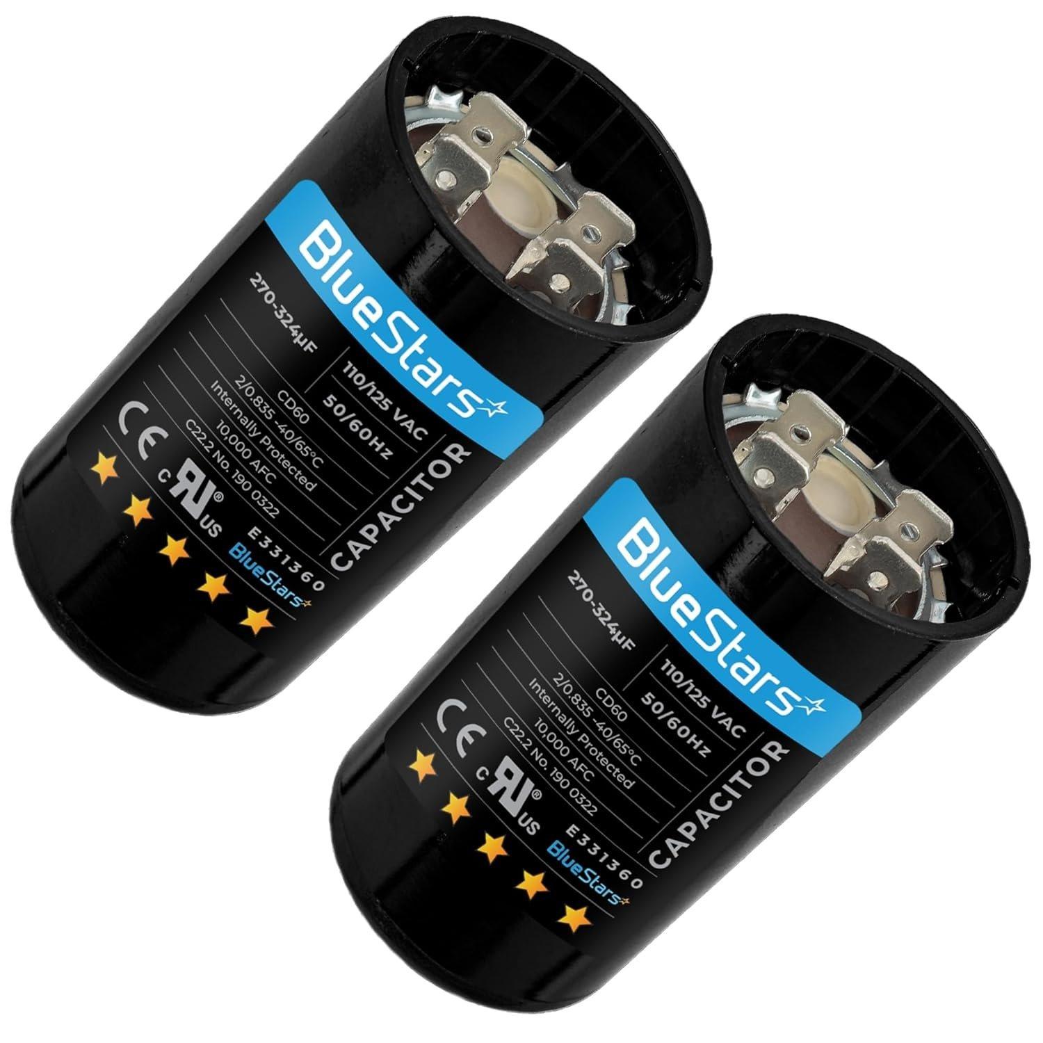 270-324 uF/MFD 110-125 VAC Round Motor Start Capacitor - Pack of 2 image 0