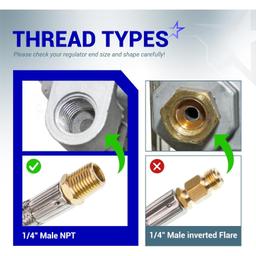 [Lifetime Warranty] [1/4 Male NPT] 15 inch Stainless Braided RV Propane Pigtail Hose with QCC1 - Propane Tank Connector for BBQ RV Camper Two-Stage Regulator - 2 Pack, Includes Seal Tape thumbnail 3