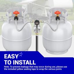 [Lifetime Warranty] [1/4 Male NPT] 15 inch Stainless Braided RV Propane Pigtail Hose with QCC1 - Propane Tank Connector for BBQ RV Camper Two-Stage Regulator - 2 Pack, Includes Seal Tape thumbnail 2