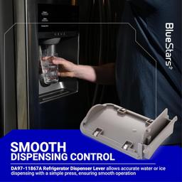 [Lifetime Warranty] DA97-11867A Refrigerator Dispenser Lever Assembly - Compatible with Samsung Refrigerators Series RF25/4267/263 RFG296/29/297/298 RSG307/309 - Replaces 3973332 PS4176495 AP5589062 thumbnail 2