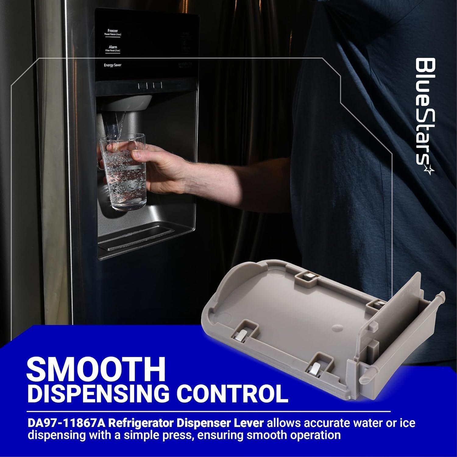 [Lifetime Warranty] DA97-11867A Refrigerator Dispenser Lever Assembly - Compatible with Samsung Refrigerators Series RF25/4267/263 RFG296/29/297/298 RSG307/309 - Replaces 3973332 PS4176495 AP5589062 image 2