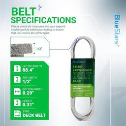 [Lifetime Warranty] Mower Deck Belt 144200 1/2" x 88" thumbnail 1