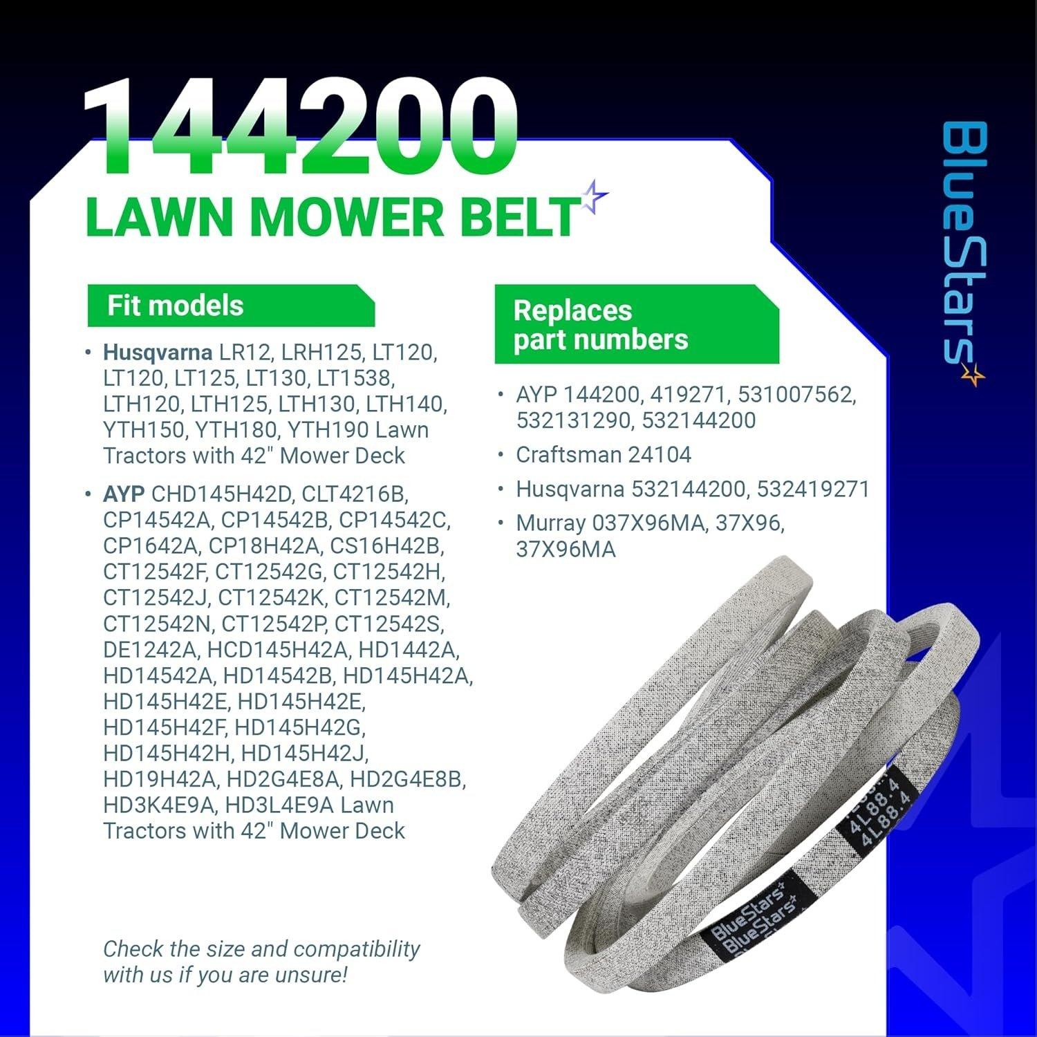 [Lifetime Warranty] Mower Deck Belt 144200 1/2" x 88" image 4