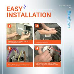 [Lifetime Warranty] 50+7.5 uF MFD Â±5% 370/440 VAC CBB65 CBB65B Dual Run Round Capacitor - Fits AC Unit Fan Motor, Heat Pump, Condenser thumbnail 4