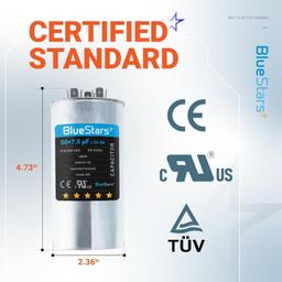 [Lifetime Warranty] 50+7.5 uF MFD Â±5% 370/440 VAC CBB65 CBB65B Dual Run Round Capacitor - Fits AC Unit Fan Motor, Heat Pump, Condenser thumbnail 11