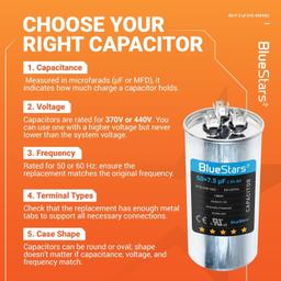[Lifetime Warranty] 50+7.5 uF MFD Â±5% 370/440 VAC CBB65 CBB65B Dual Run Round Capacitor - Fits AC Unit Fan Motor, Heat Pump, Condenser thumbnail 6