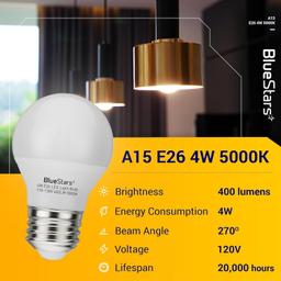 [Lifetime Warranty] A15 LED Refrigerator Light Bulb 4W (40 Watt Equivalent) E26 - Pack of 2 thumbnail 6