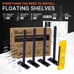 4 Pcs 8€ Rustproof Floating Shelf Bracket thumbnail 1