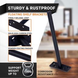 4 Pcs 8€ Rustproof Floating Shelf Bracket thumbnail 6