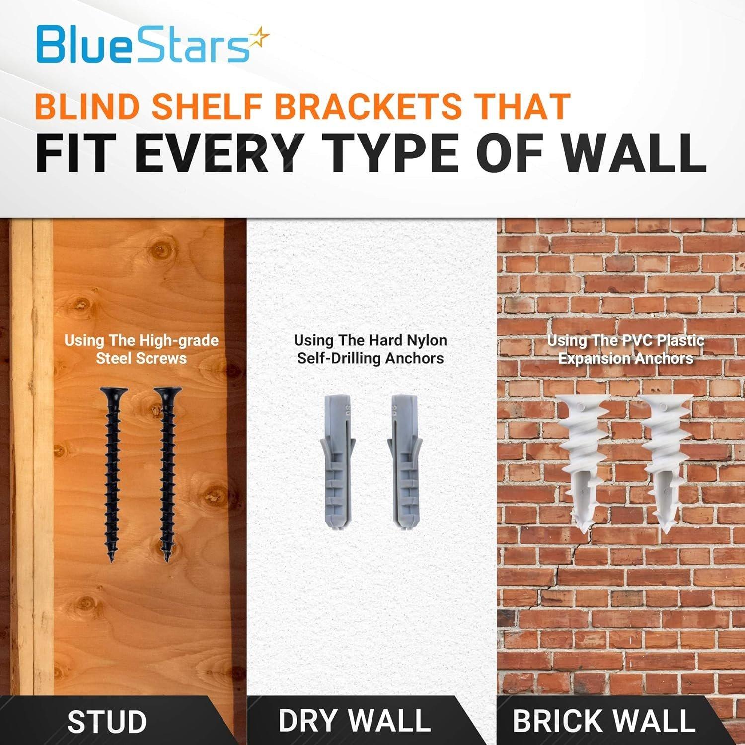 4 Pcs 8€ Rustproof Floating Shelf Bracket image 3