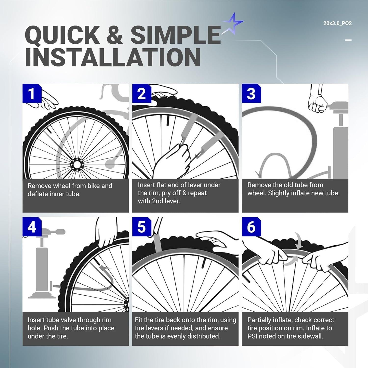 [Lifetime Warranty] 20 x 3.0 Bike Inner Tubes - Pack of 2 image 4