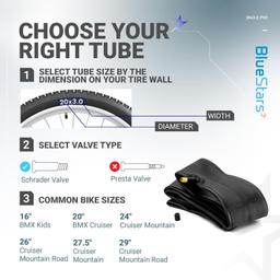 [Lifetime Warranty] 20 x 3.0 Bike Inner Tubes - Pack of 2 thumbnail 2