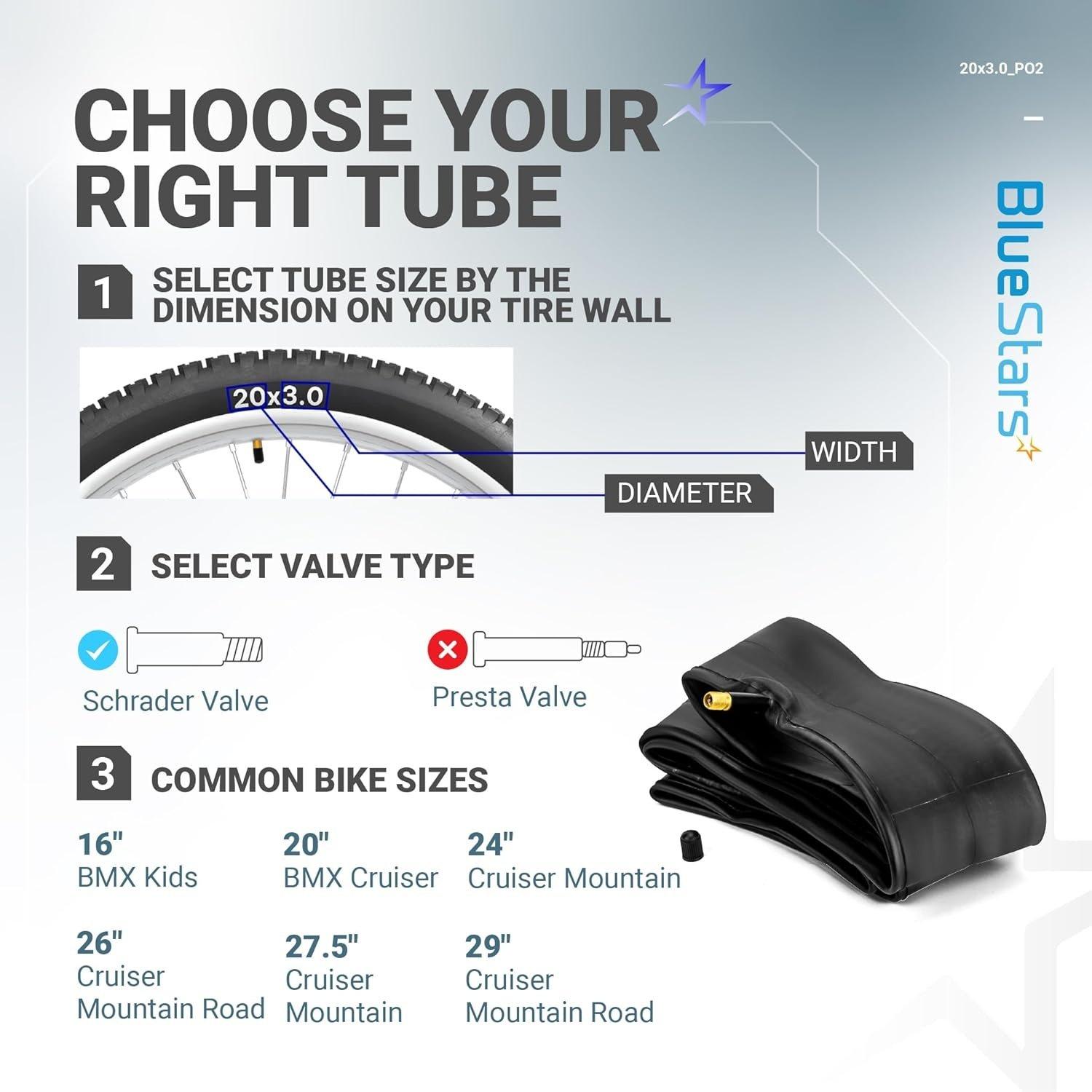 [Lifetime Warranty] 20 x 3.0 Bike Inner Tubes - Pack of 2 image 2