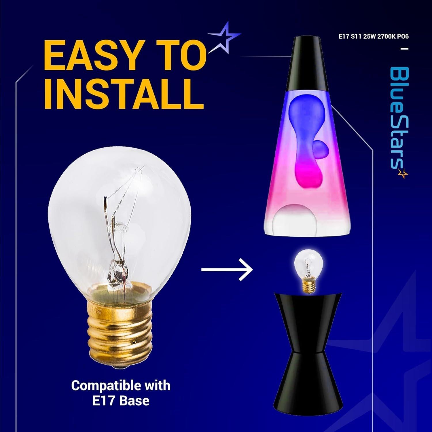[Lifetime Warranty] Lava Lamp Bulbs 25 Watt E17 Base S11 Bulb - Pack of 6 image 3