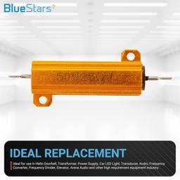 [Lifetime Warranty] 50W 25 ohm Aluminum Case Wirewound Resistor - Resistance Tolerance ±5% 25r - Replacement for Transformer Power Supply Transducer - Pack of 5 thumbnail 2