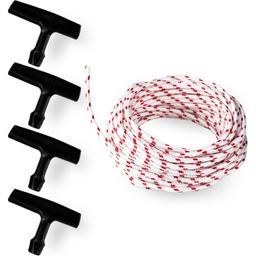 [Lifetime Warranty] Recoil Starter Rope 10-Meter (Diameter: 3.0mm) Pull Cord with 4 Pieces Starter Handle thumbnail 0