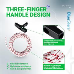 [Lifetime Warranty] Recoil Starter Rope 10-Meter (Diameter: 3.0mm) Pull Cord with 4 Pieces Starter Handle thumbnail 1