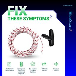 [Lifetime Warranty] Recoil Starter Rope 10-Meter (Diameter: 3.0mm) Pull Cord with 4 Pieces Starter Handle thumbnail 5