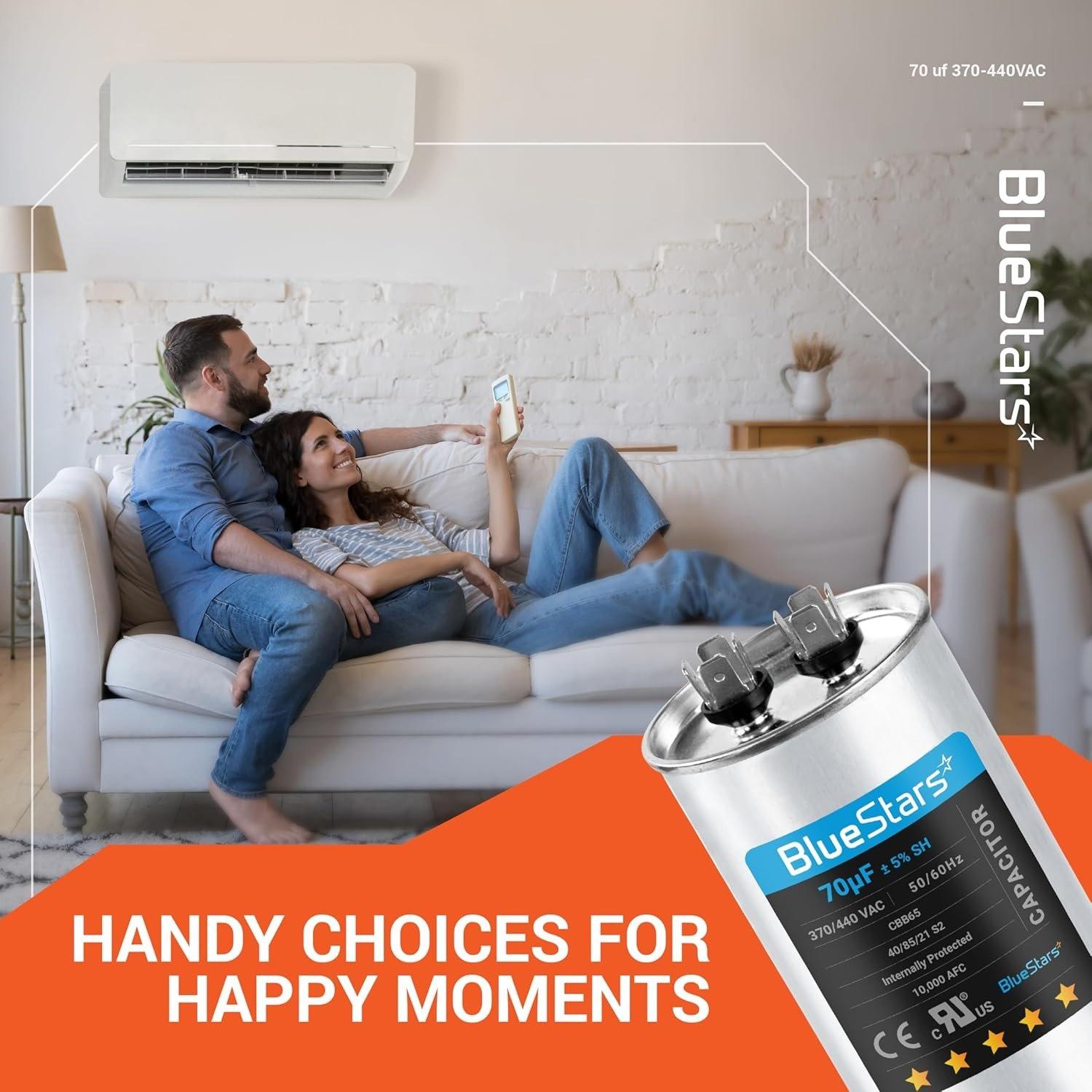 [Lifetime Warranty] 70 uF MFD 370/440 VAC ±5% Round Run Capacitor 50/60 Hz AC Electric Replacement image 9