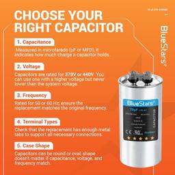 [Lifetime Warranty] 70 uF MFD 370/440 VAC ±5% Round Run Capacitor 50/60 Hz AC Electric Replacement thumbnail 3