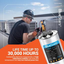 [Lifetime Warranty] 70 uF MFD 370/440 VAC ±5% Round Run Capacitor 50/60 Hz AC Electric Replacement thumbnail 11