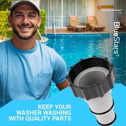 BlueStars Hose Adapter w/Collar Replacement Part - Compatible with Intex Fit for Threaded Connection Pumps, Converts 1.5 & 1.25-inch Hoses (4 Pack) thumbnail 5
