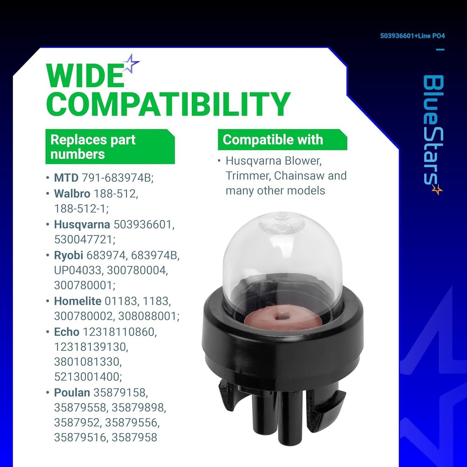 [Lifetime Warranty] 503936601 Primer Bulb with Fuel Lines - Pack of 4 image 1