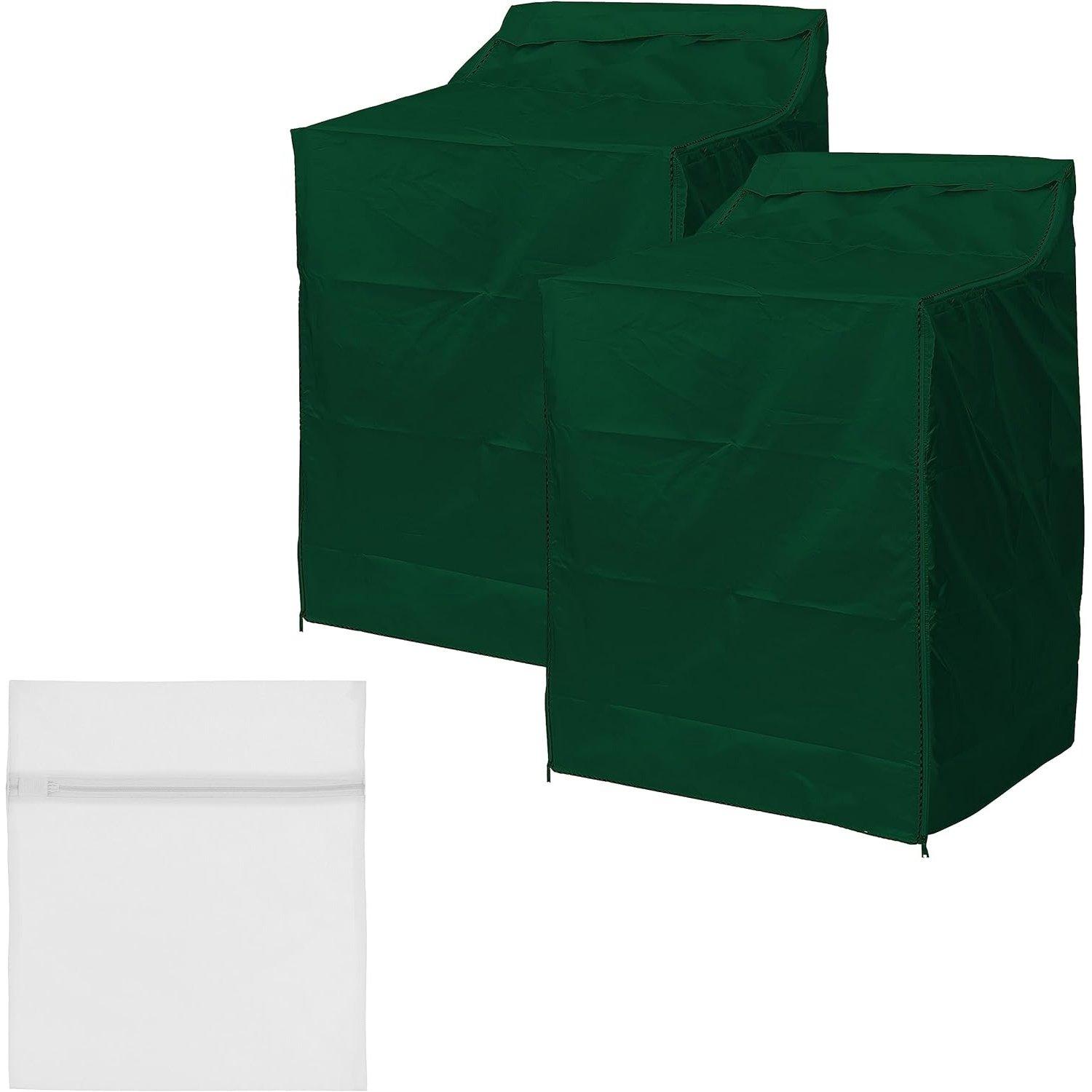[Lifetime Warranty] Washing Machine Covers with Laundry Bag For Top-load Washer/Dryer - Premium Outdoor Protection For Most Washer Dryer Cover - W29â€x D28â€x H43â€ (Green) - Pack of 2 image 2