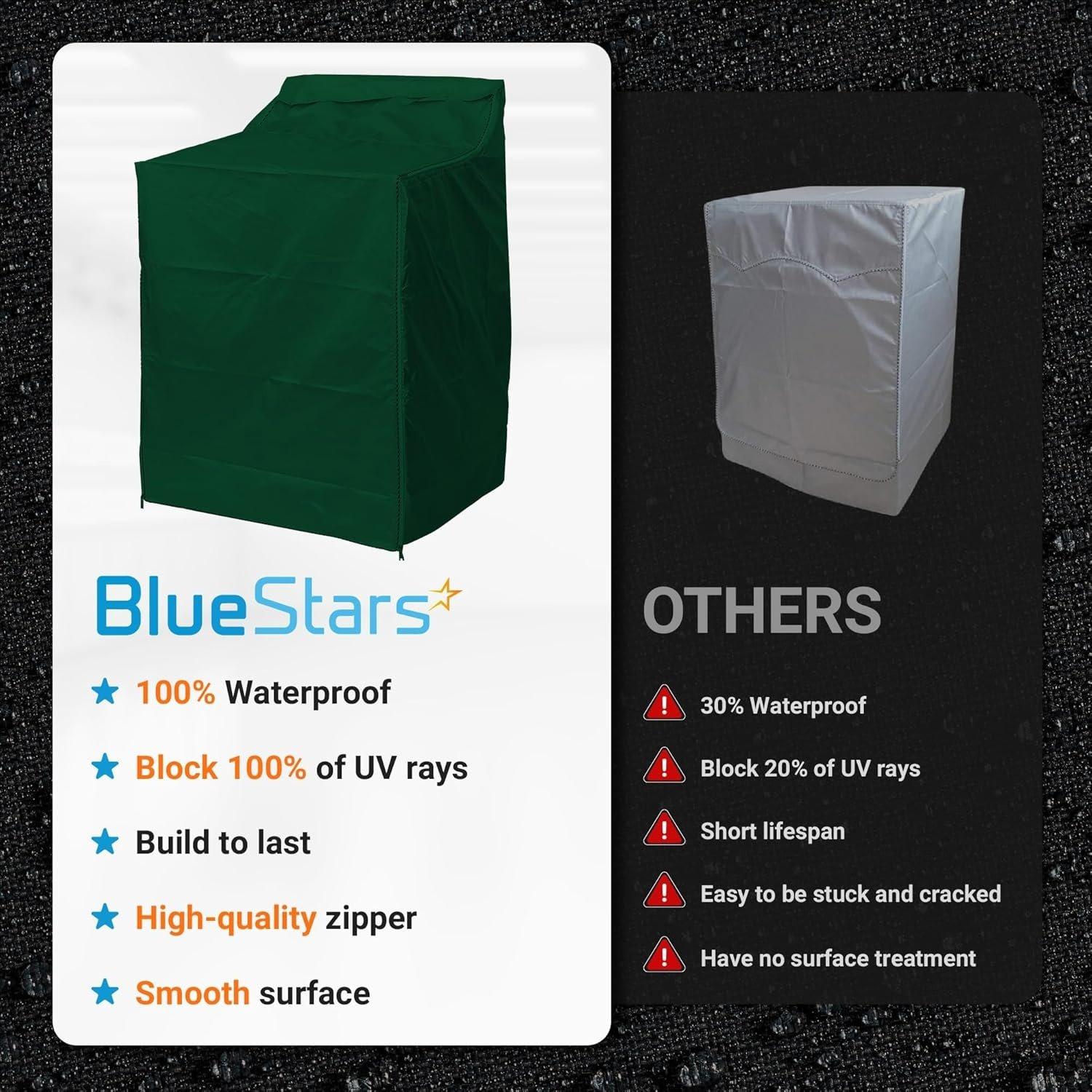 [Lifetime Warranty] Washing Machine Covers with Laundry Bag For Top-load Washer/Dryer - Premium Outdoor Protection For Most Washer Dryer Cover - W29â€x D28â€x H43â€ (Green) - Pack of 2 image 3