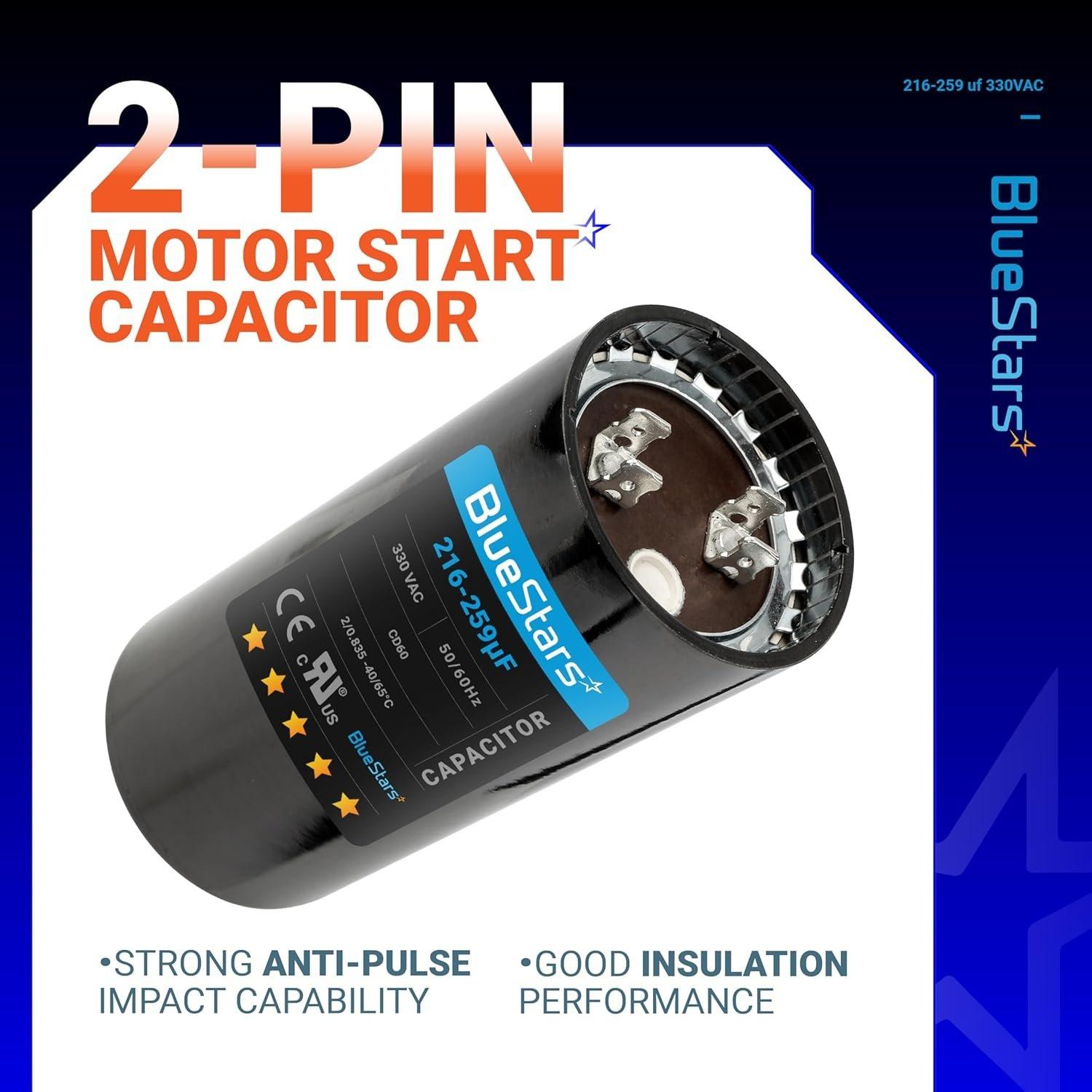 [Lifetime Warranty] 216-259 uF MFD 330 VAC Round Start Capacitor - Fits AC Motor Run, Fan Start, Heat Pump image 8