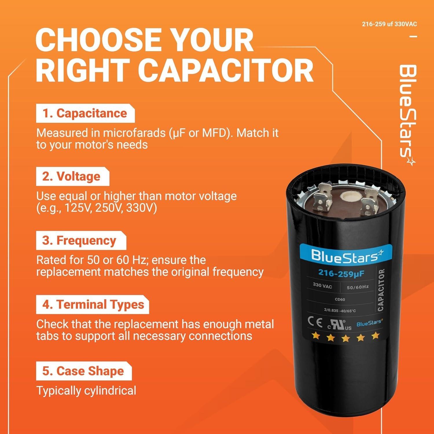 [Lifetime Warranty] 216-259 uF MFD 330 VAC Round Start Capacitor - Fits AC Motor Run, Fan Start, Heat Pump image 7
