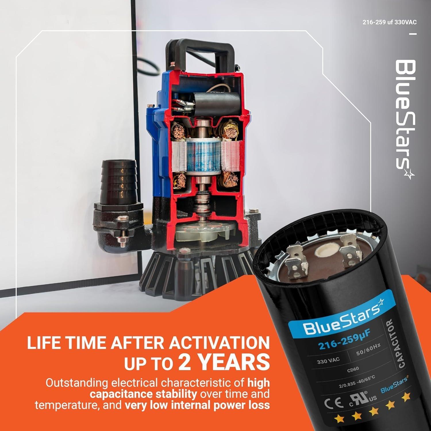 [Lifetime Warranty] 216-259 uF MFD 330 VAC Round Start Capacitor - Fits AC Motor Run, Fan Start, Heat Pump image 10