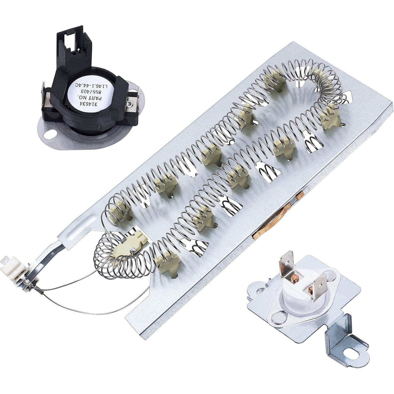 [Lifetime Warranty] 3387747 Dryer Heating Element 280148 Thermal Cut-Off (8557403 High Limit Thermostat & 8318314 Thermal Fuse) For Whirlpool Kenmore Maytag GEW9250PW1 GEW9250PW0 WED5100HW1 WED8300SW2 GEW9200LW1 image 0