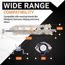 [Lifetime Warranty] 3387747 Dryer Heating Element 280148 Thermal Cut-Off (8557403 High Limit Thermostat & 8318314 Thermal Fuse) For Whirlpool Kenmore Maytag GEW9250PW1 GEW9250PW0 WED5100HW1 WED8300SW2 GEW9200LW1 thumbnail 1