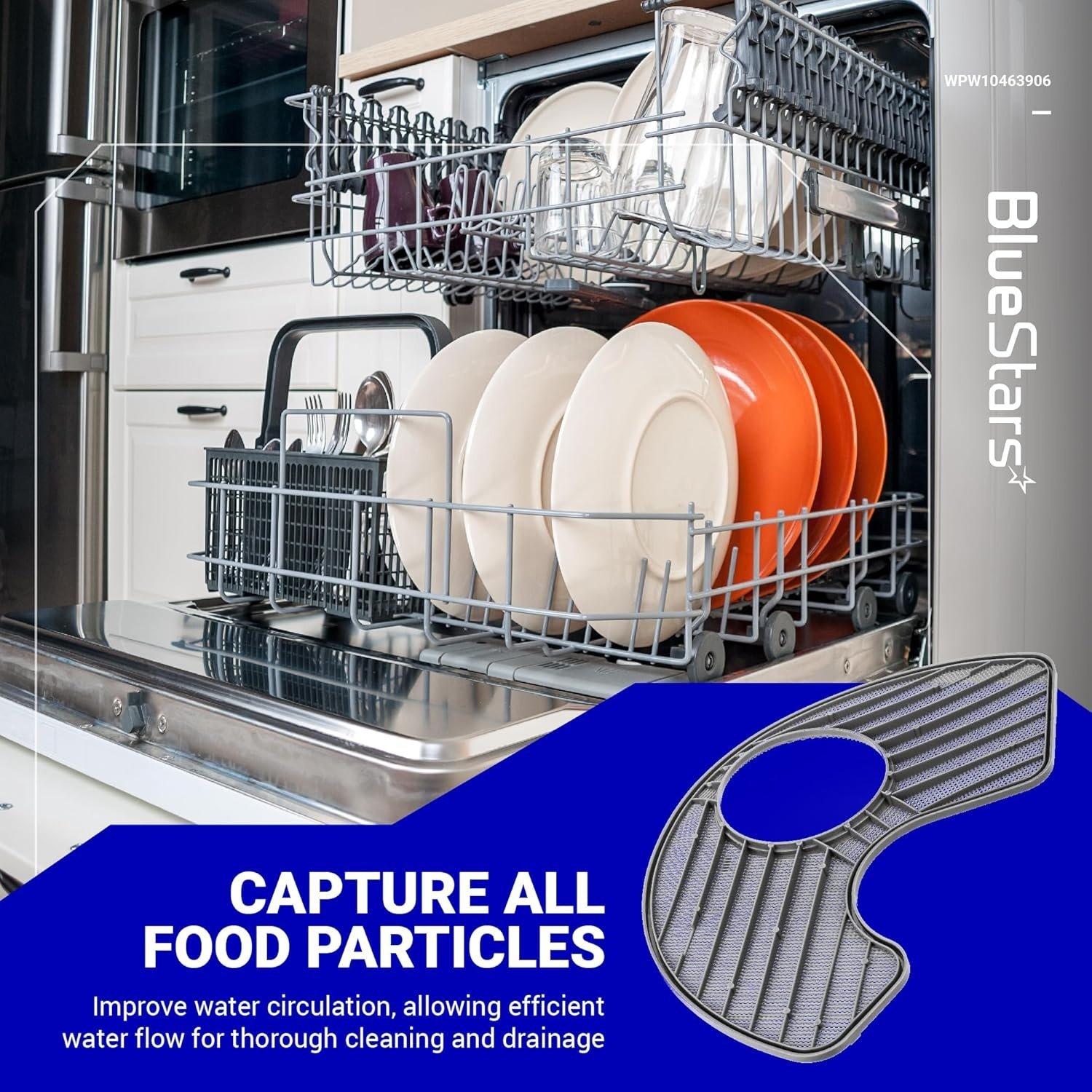 [Lifetime Warranty] WPW10463906 Dishwasher Screen Filter - Compatible with KitchenAid Maytag Whirlpool Jenn-Air Kenmore Amana Dishwashers - Replaces W10463906, WPW10195360, 2312301, PS11755148, AP6021820 image 2