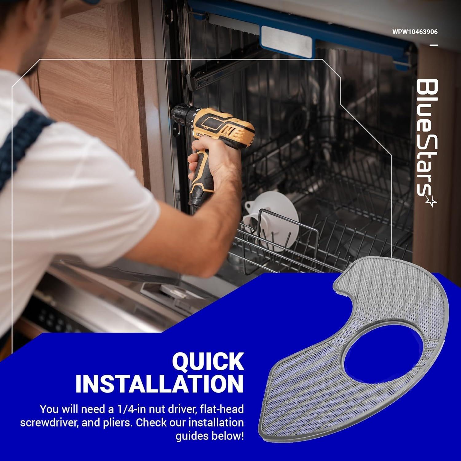 [Lifetime Warranty] WPW10463906 Dishwasher Screen Filter - Compatible with KitchenAid Maytag Whirlpool Jenn-Air Kenmore Amana Dishwashers - Replaces W10463906, WPW10195360, 2312301, PS11755148, AP6021820 image 3