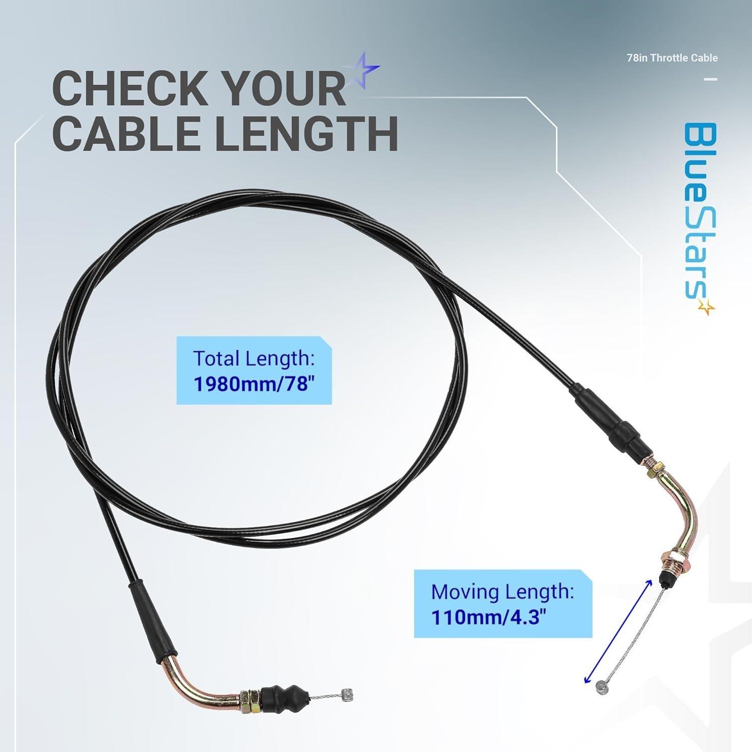 [Lifetime Warranty] 78-Inch Throttle Cable for GY6 50cc-150cc Scooter Moped Go-Kart Engines image 1