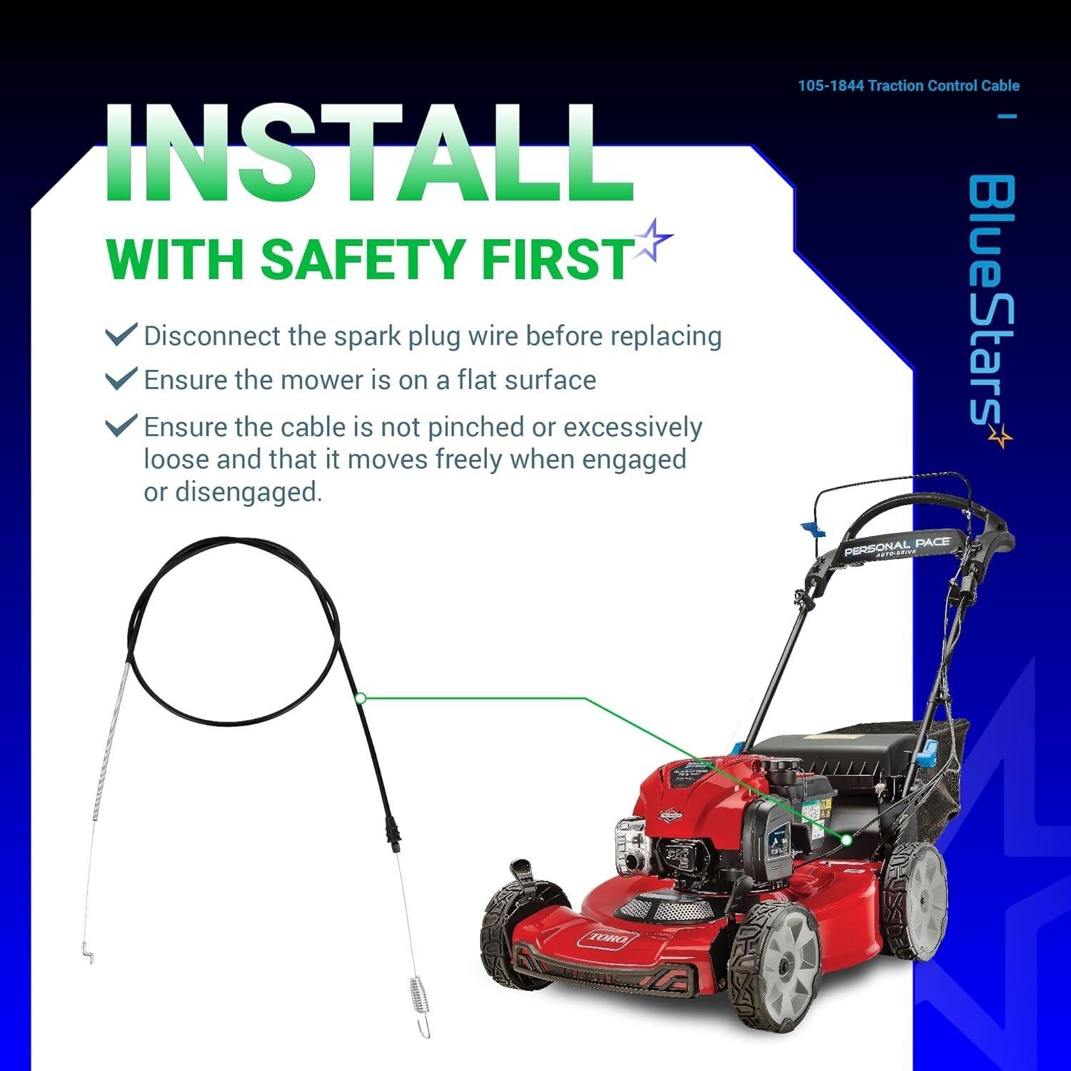 [Lifetime Warranty] 105-1844 Traction Control Cable for Toro Rear image 2
