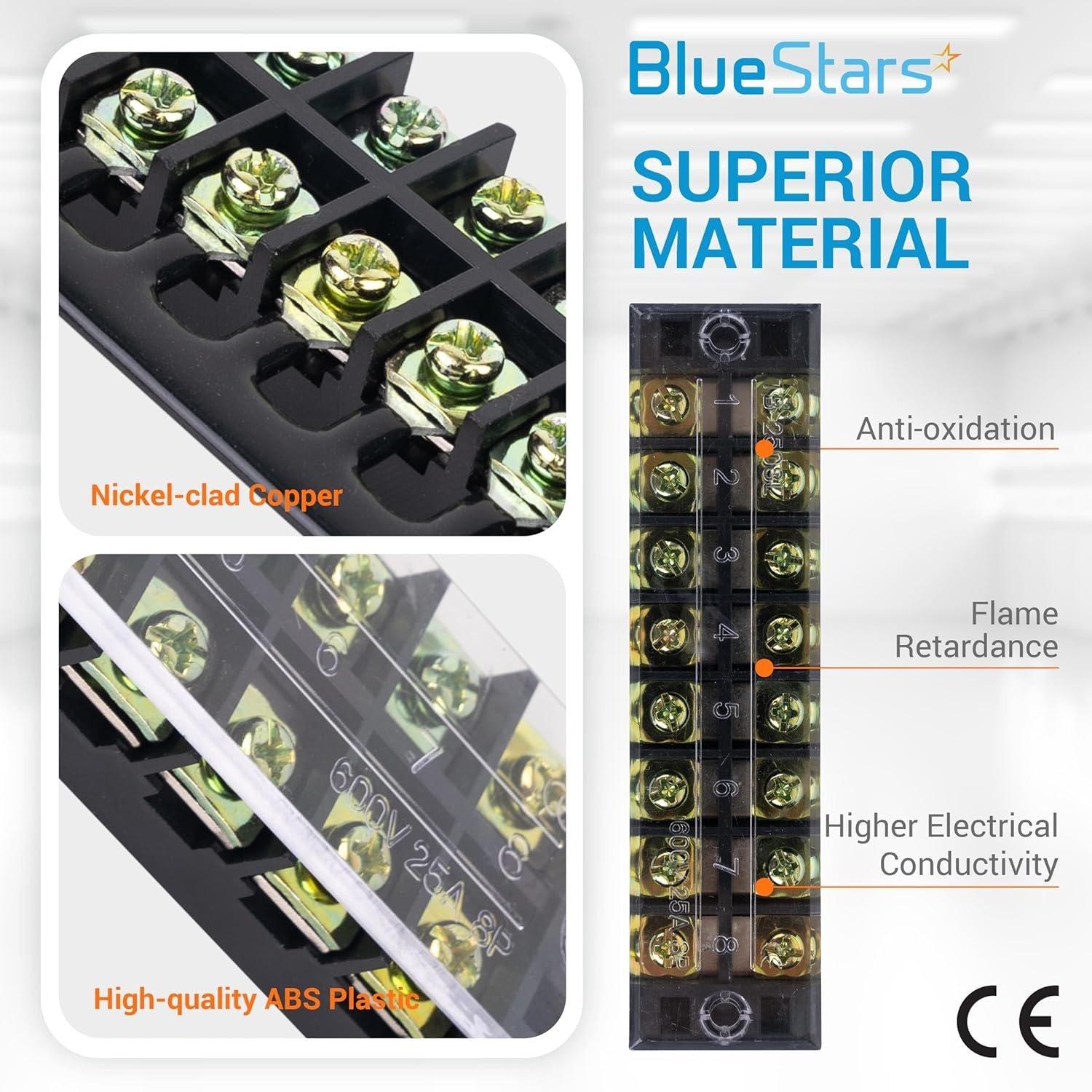 [Lifetime Warranty] 8 Positions Terminal Strip Blocks 600V 25A and 400V 25A 8 Positions Pre-Insulated Terminals Barrier Strip image 2