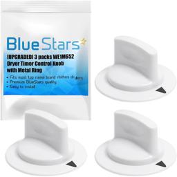 [Lifetime Warranty] WE1M652 Dryer Timer Control Knob with Metal Ring - Compatible with Hotpoint Kenmore GE Dryers - Replaces 1264289 AP3995164 PS1482196 AH1482196 - Pack of 3 thumbnail 0