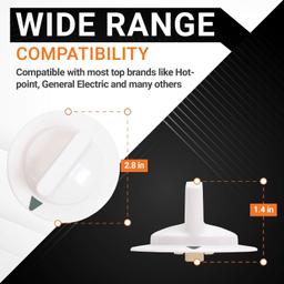 [Lifetime Warranty] WE1M652 Dryer Timer Control Knob with Metal Ring - Compatible with Hotpoint Kenmore GE Dryers - Replaces 1264289 AP3995164 PS1482196 AH1482196 - Pack of 3 thumbnail 4