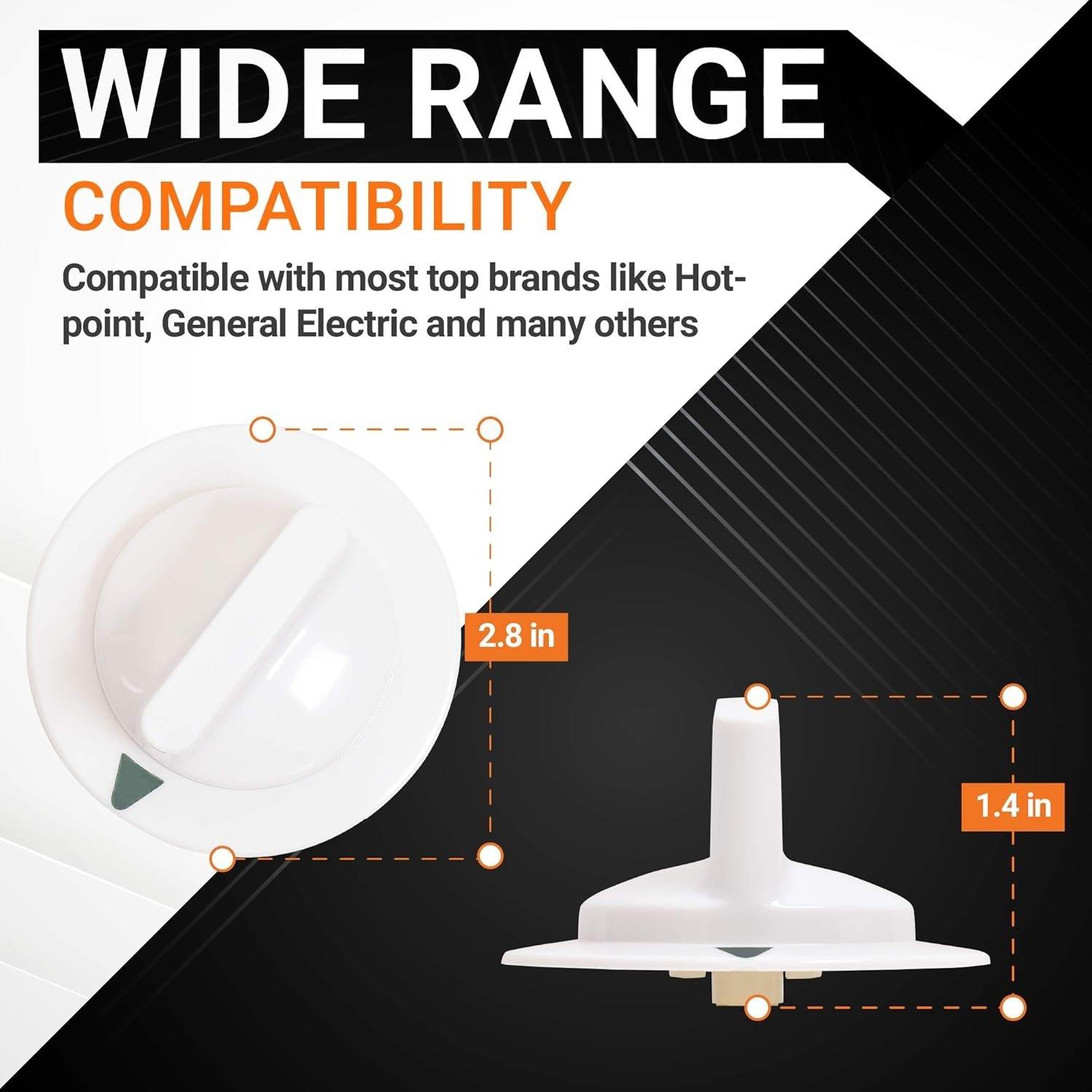 [Lifetime Warranty] WE1M652 Dryer Timer Control Knob with Metal Ring - Compatible with Hotpoint Kenmore GE Dryers - Replaces 1264289 AP3995164 PS1482196 AH1482196 - Pack of 3 image 4