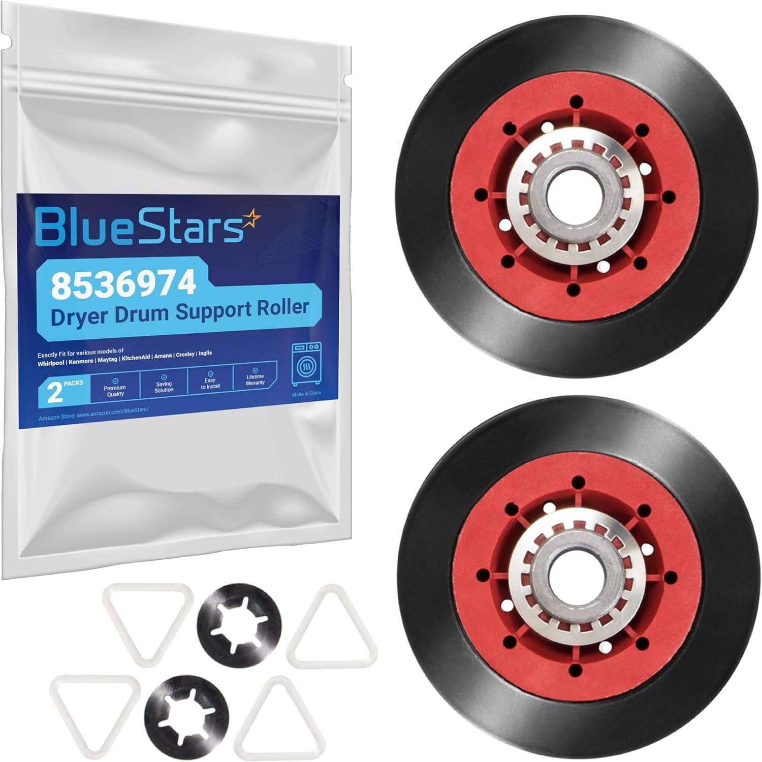 [Lifetime Warranty] 8536974 Dryer Drum Support Roller - Compatible with Whirlpool Kenmore Maytag Dryers - Replaces 8536973 W10314171 W10314173 WPW10314173 PS11752609 - Pack of 2 image 0