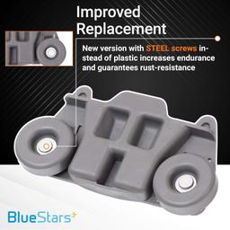 BlueStars W10195416 Dishwasher Lower Dish Rack Wheel with new STEEL Screws - For KitchenAid Whirlpool Kenmore Dishwashers - Replaces AP5983730 W10195416V PS11722152 - PACK OF 2 thumbnail 2