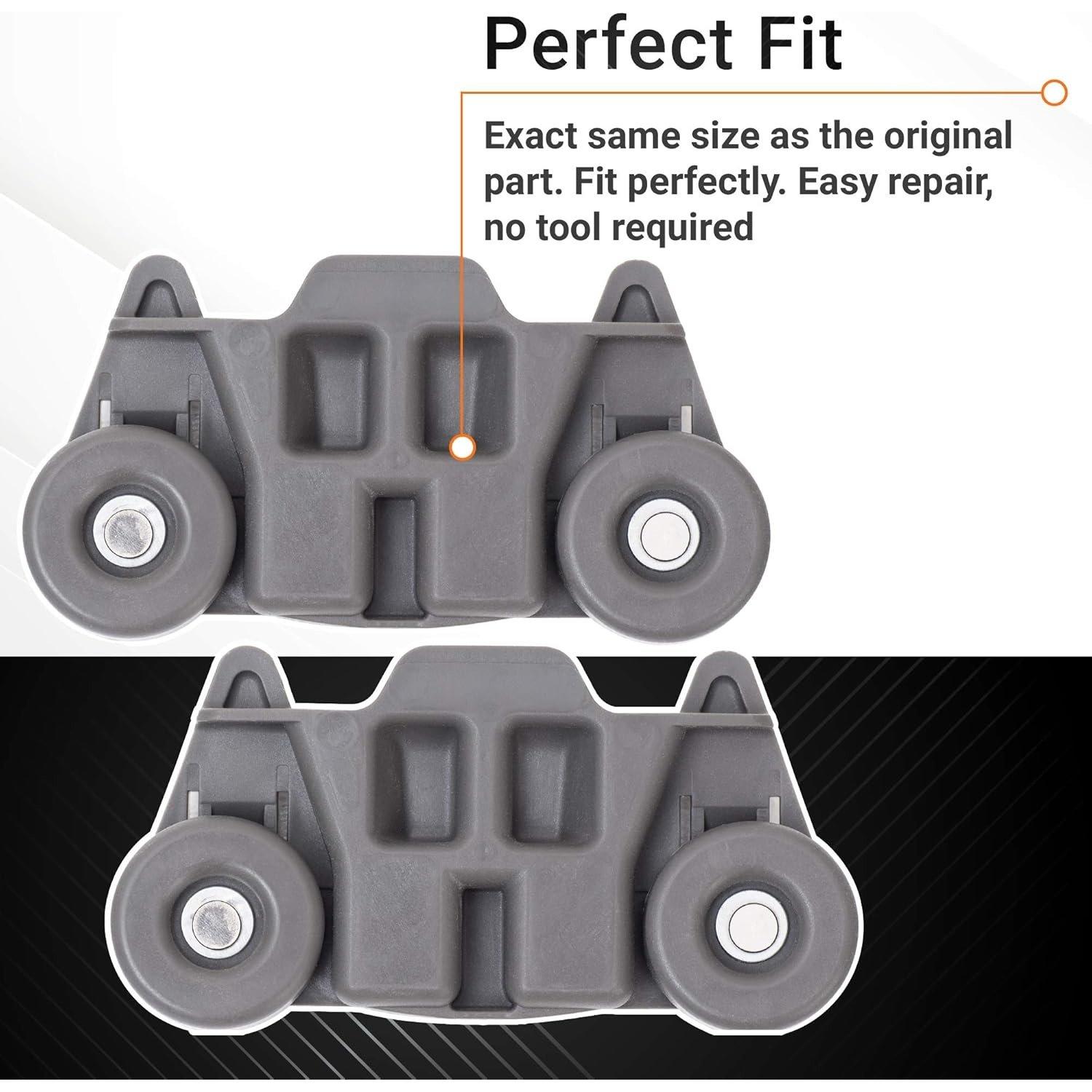 BlueStars W10195416 Dishwasher Lower Dish Rack Wheel with new STEEL Screws - For KitchenAid Whirlpool Kenmore Dishwashers - Replaces AP5983730 W10195416V PS11722152 - PACK OF 2 image 1