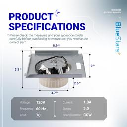[Lifetime Warranty] Bathroom Exhaust Fan Motor Assembly S0504B000 thumbnail 2