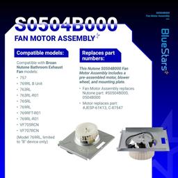[Lifetime Warranty] Bathroom Exhaust Fan Motor Assembly S0504B000 thumbnail 5