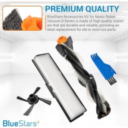 [Lifetime Warranty] Accessories Kit for Neato D Series D3, D4 to D10, D75, D80, D85, and Neato Botvac Connected Robot Vacuum Cleaner - 1 Main Brush, 3 Filters, 4 Side Brushes, 1 Sweeping thumbnail 4